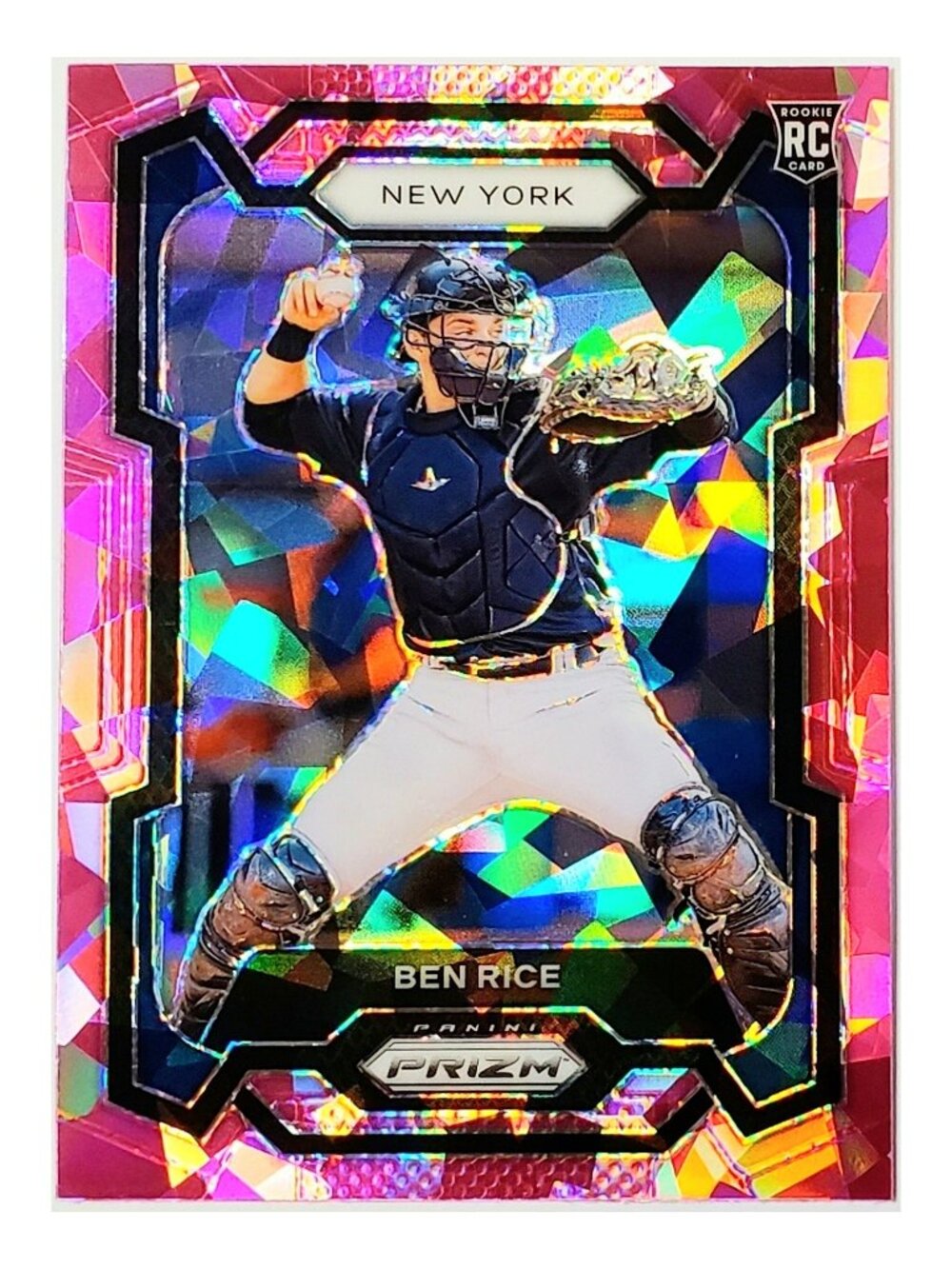 BEN RICE ROOKIE PINK ICE HOLO 2024 PANINI PRIZM #272, NEW YORK YANKEES